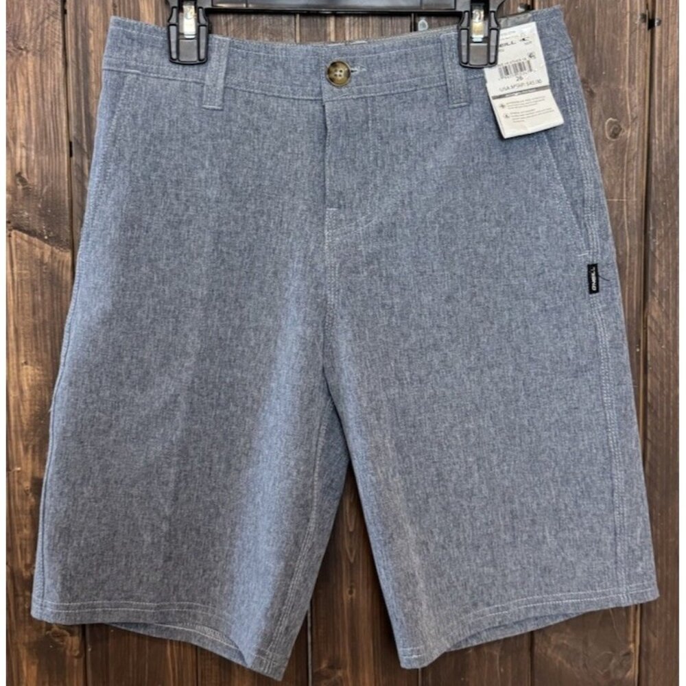 O'Neill Size 26/ 14 Reserve Navy Heather Hybrid Shorts Land/Water NEW